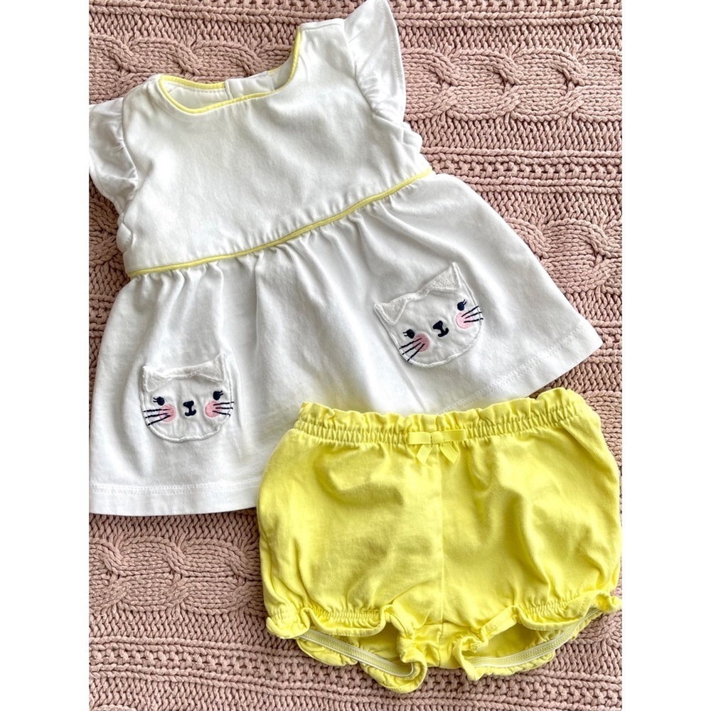 Gymboree Baby kitten pocket top with bloomers